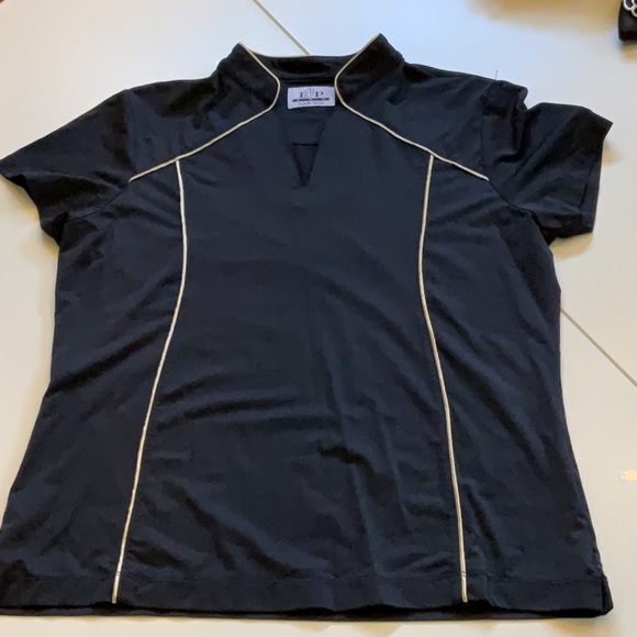 TPC SCOTTSDALE PGA LADIES GOLF SET SKORT SHIRT VEST NEW 8/MEDIUM BLACK GOLD - Picture 4 of 4